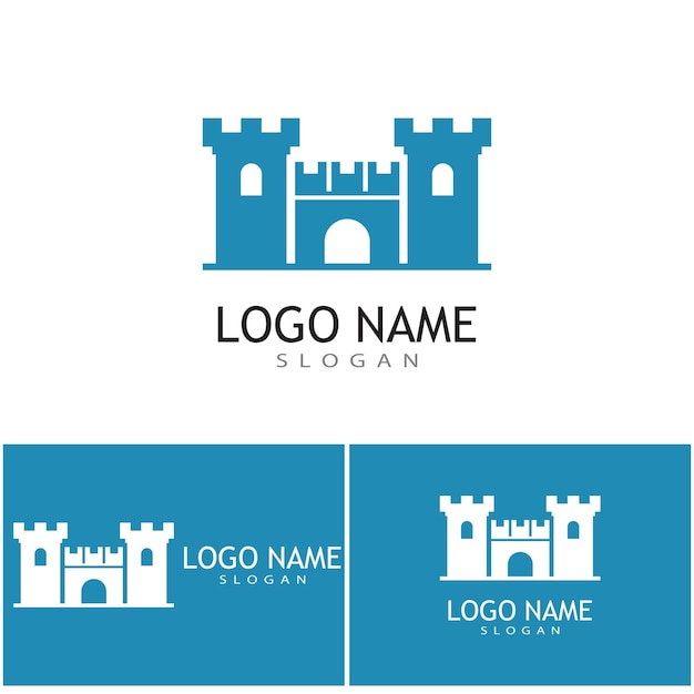 Kasteel logo template vector symbool pictogram ontwerp