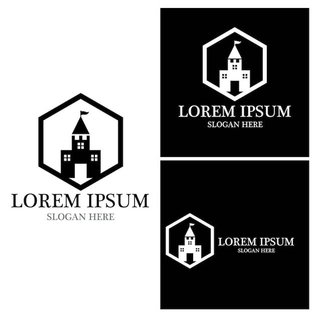 Kasteel pictogram en symbool vector sjabloon