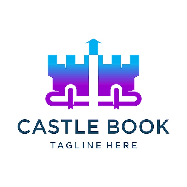 Vector kasteelboeklogo met een kettingschakel