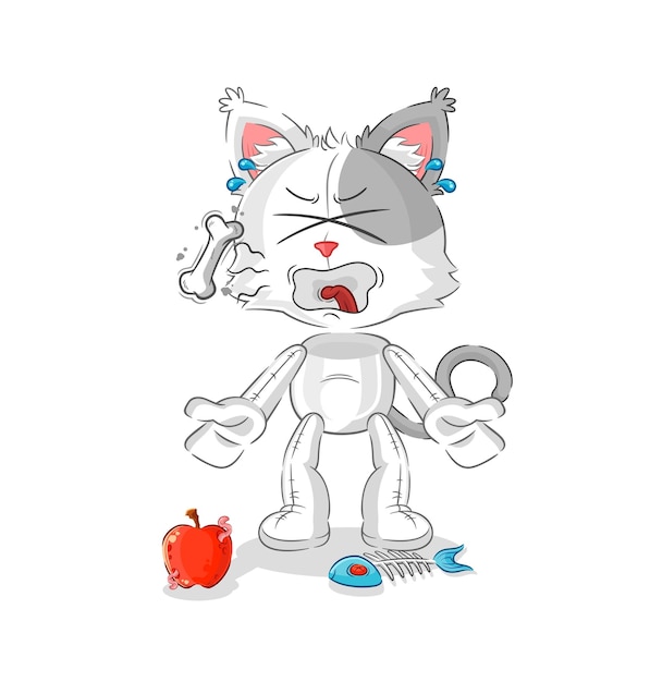 Kat burp mascotte cartoon vector