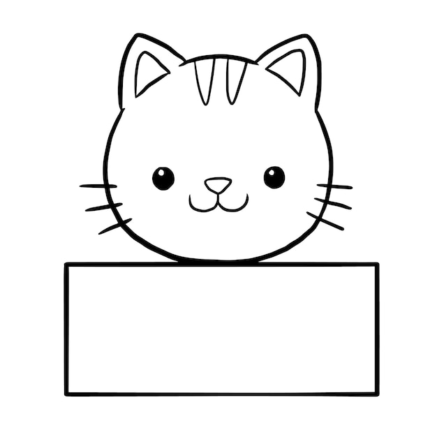 Kat cartoon dier schattig kawaii doodle kleurplaat tekening