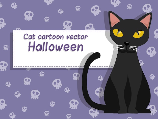 Kat cartoon vector halloween op achtergrond. Trick or Treat-concept