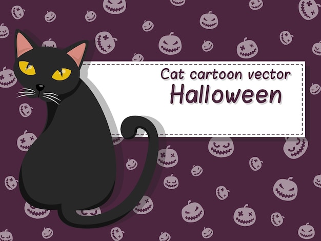 Kat cartoon vector halloween op achtergrond. Trick or Treat-concept