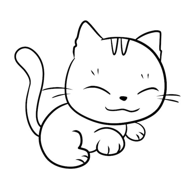 Vector kat dier cartoon doodle kawaii anime schattig kleurplaat