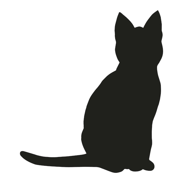 Kat hand getekende silhouet geïsoleerd op een witte achtergrond