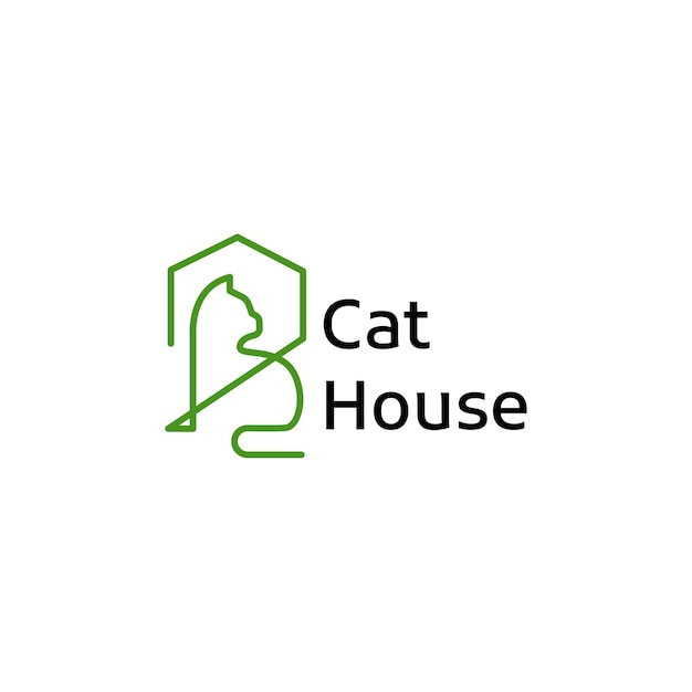 Vector kat huis lijn pictogram logo afbeelding