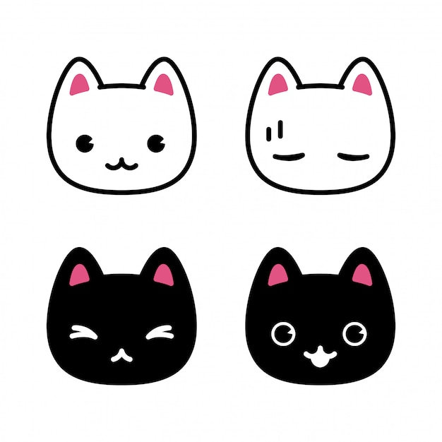 Kat karakter cartoon kitten pictogram illustratie