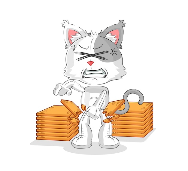 Kat karate mascotte cartoon vector