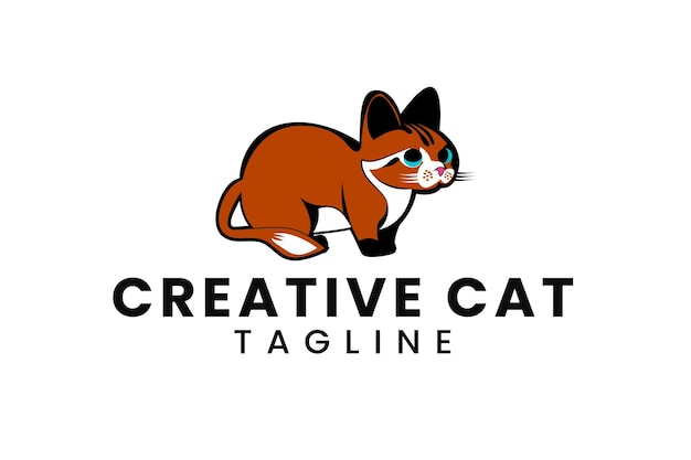 kat logo creatieve kat kat illustratie minimaal kat creatief kat logo-ontwerp