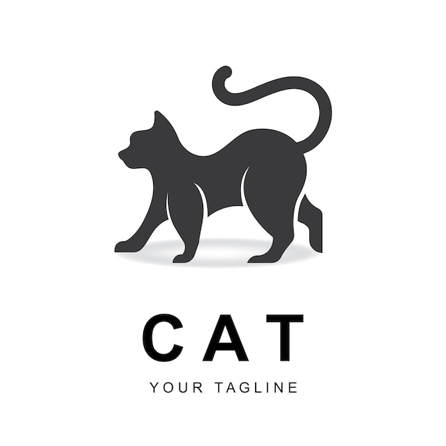 Kat logo vector met slogan sjabloon