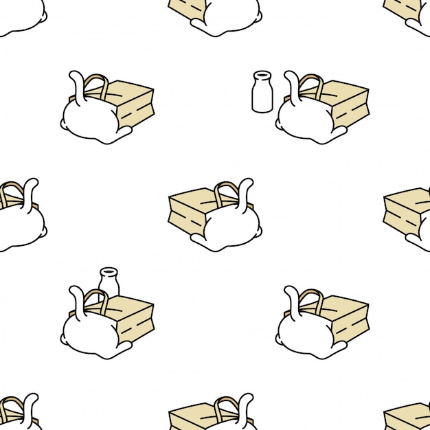 Kat naadloze patroon kitten papieren zak cartoon huisdier
