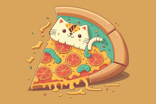 Kat Pizza vectorillustratie