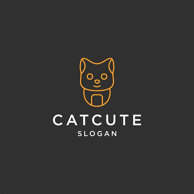 Kat schattig logo pictogram ontwerpsjabloon