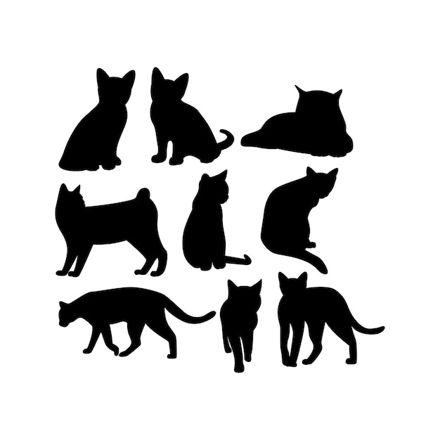 Kat silhouet vectorillustratie