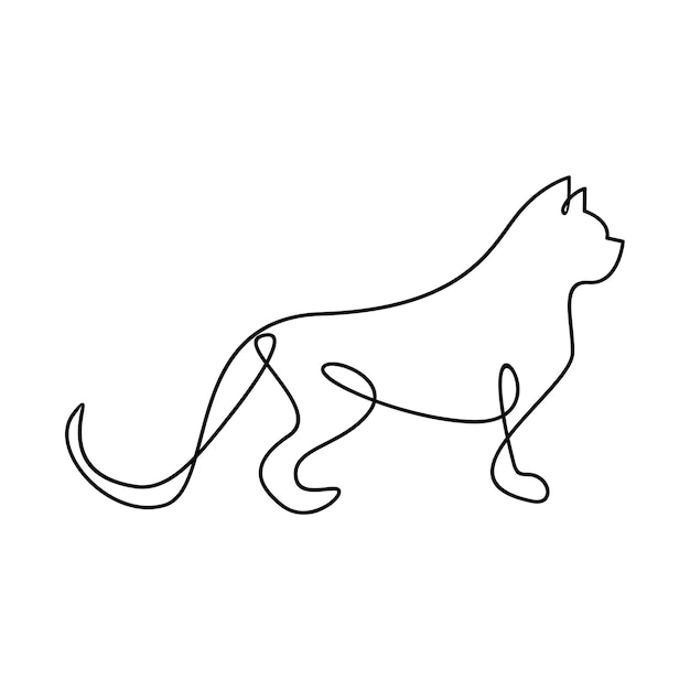 Kat single Line logo pictogram ontwerp illustratie