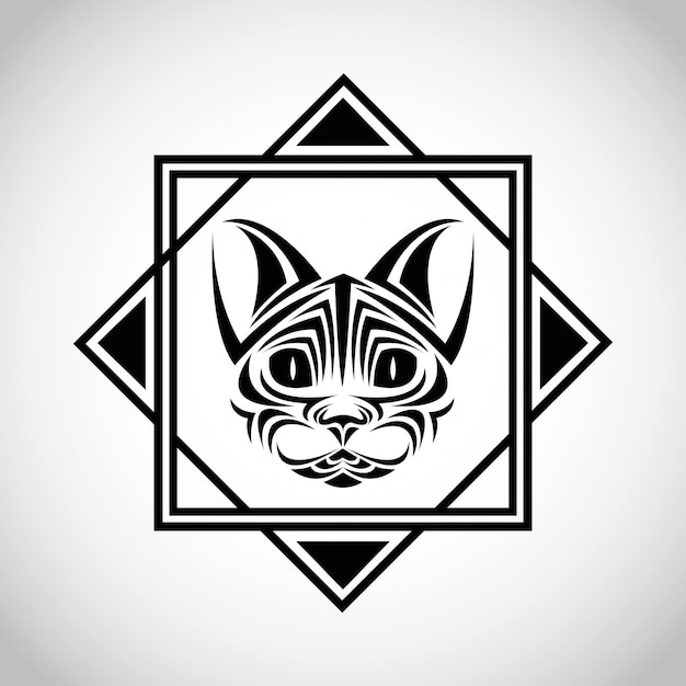 Vector kat tattoo dier ontwerp