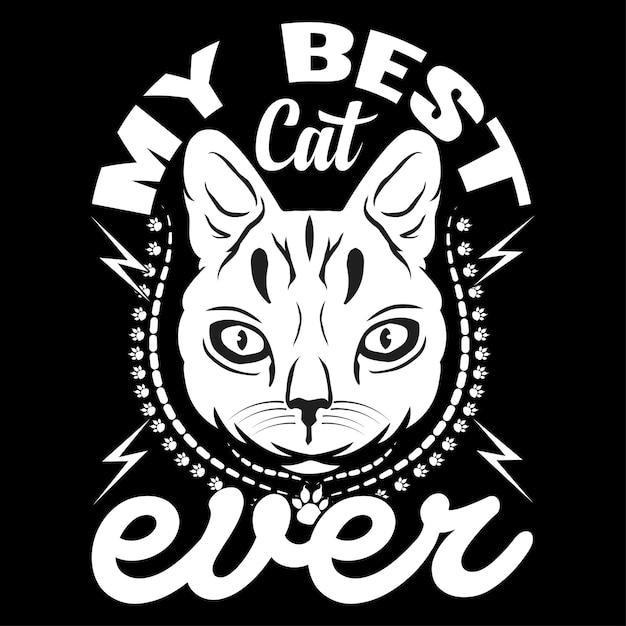 Kat typografie T-shirt ontwerp