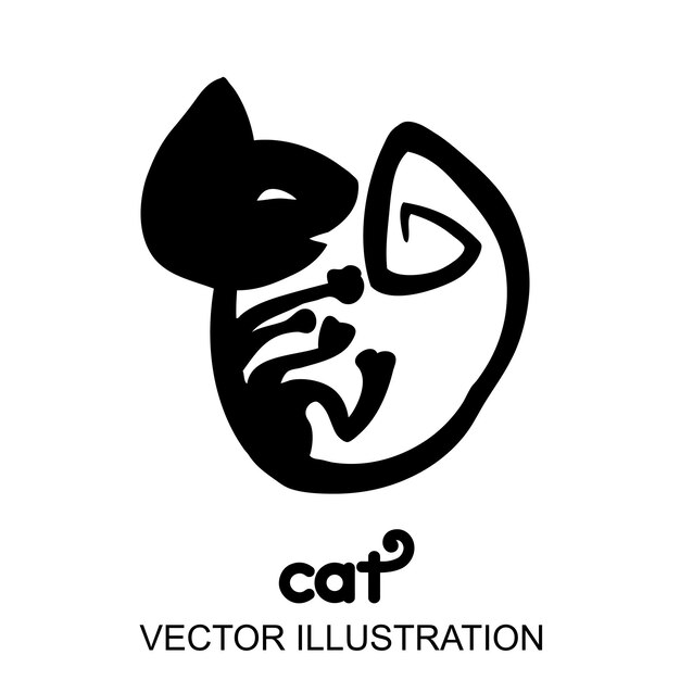 Kat vector illustratie ontwerpen