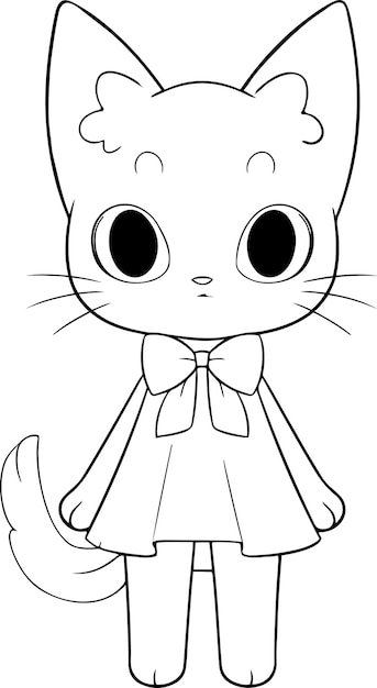 Kat vectorillustratie Zwart-wit kat kleurboek of pagina voor kinderen