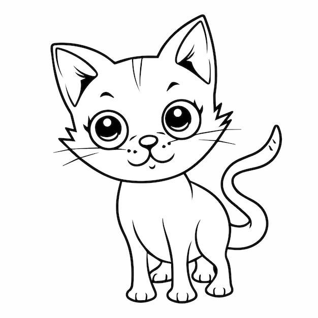 Vector kat voor kleurboek of kleurplaat voor kinderen vector clipart