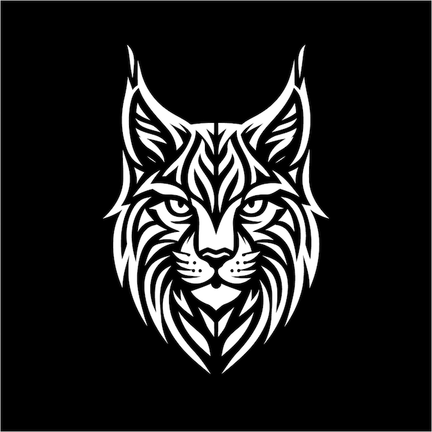 kat wilde kat lynx moderne tribale tatoeage abstracte lijn kunst van dieren minimalistische contour vector