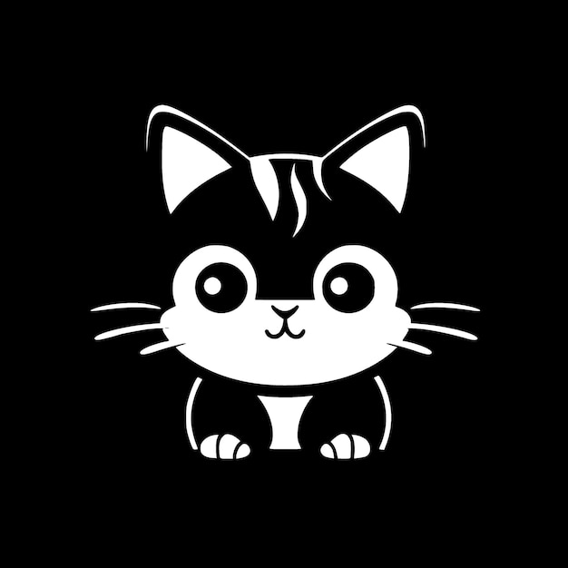 Kat zwart-wit vectorillustratie