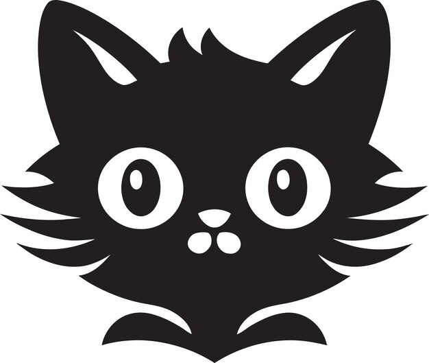 Vector katachtig schaduwpictogram kitty in the night-logo