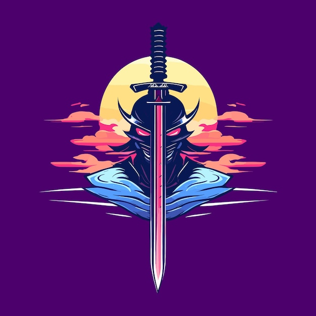 katana holy sword warrior vector element