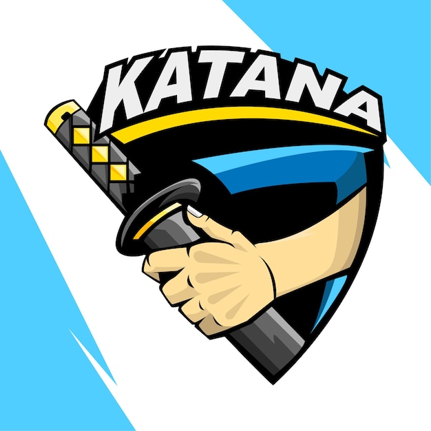 Katana 마스코트 로고 벡터 일러스트레이션