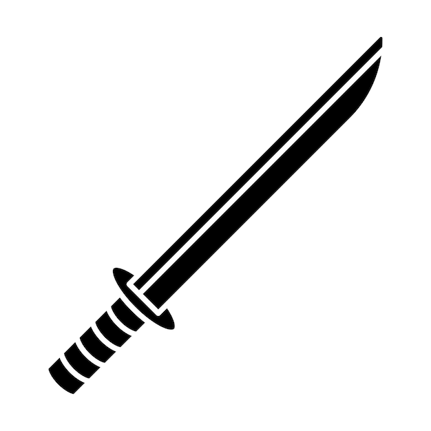 Иконный вектор меча катана на трендовом дизайне