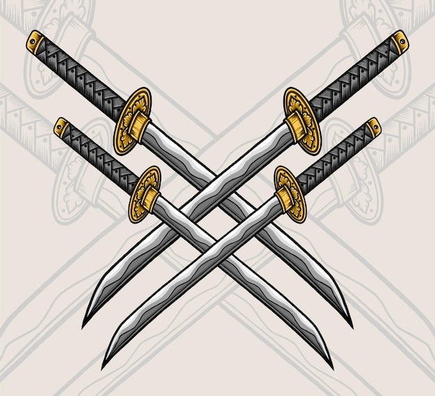 Vector katana sword vector