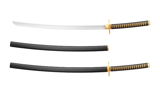 Katana zwaard ninja wapen japanse krijger moordenaar vectorillustratie