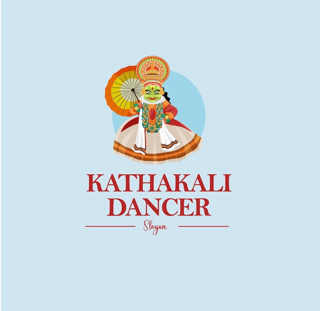 Kathakali danser vector mascotte logo sjabloon