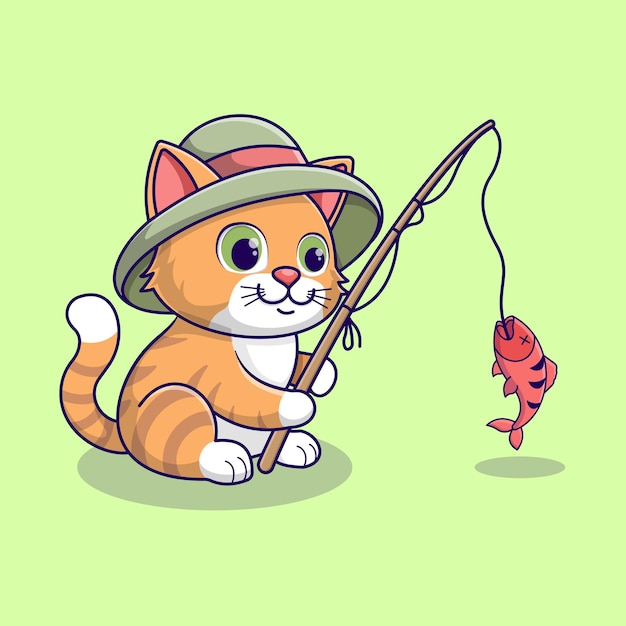 Vector katje memancing