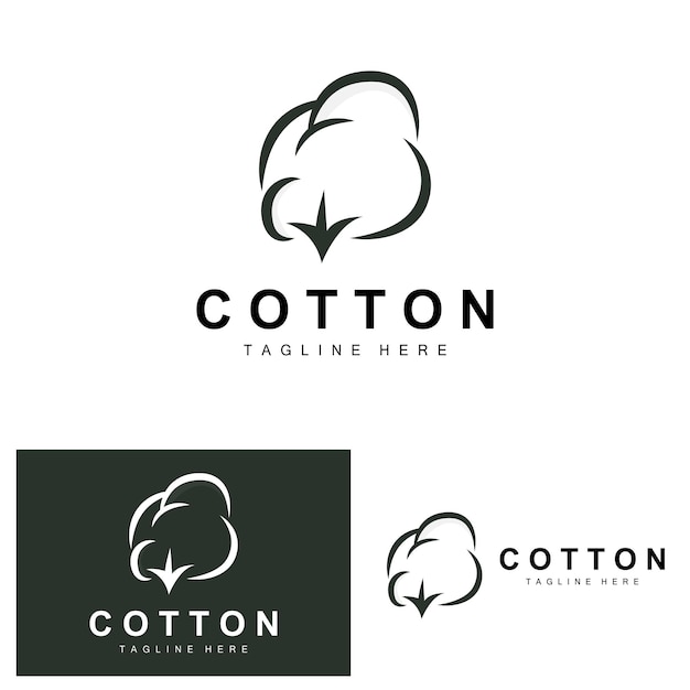 Katoen Logo Zacht Katoen Bloem Ontwerp Vector Natuurlijke Biologische Planten Kleding Materialen En Schoonheid Textiel