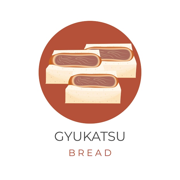 Katsu Sando of Katsu brood Vector Illustratie Logo