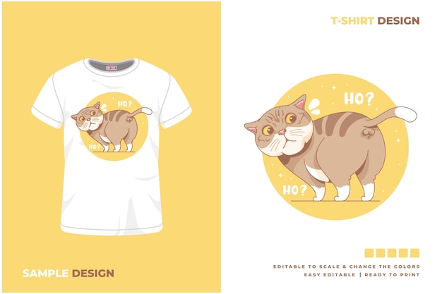 Kattenhemdontwerp drukbare vector 17