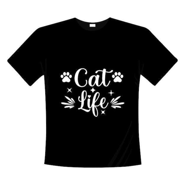 Kattenleven grappige belettering citaten t-shirt design