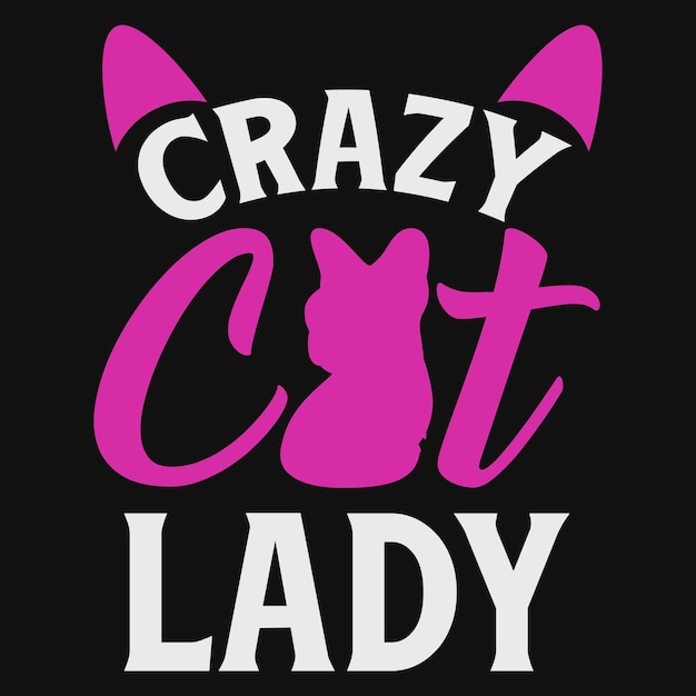 Kattenliefhebber typografie en grafisch t-shirtontwerp premium vector