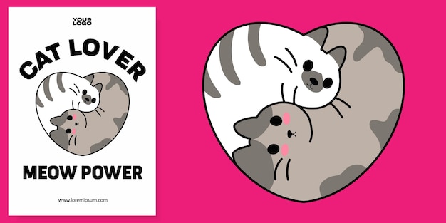 Vector kattenliefhebbers illustratie