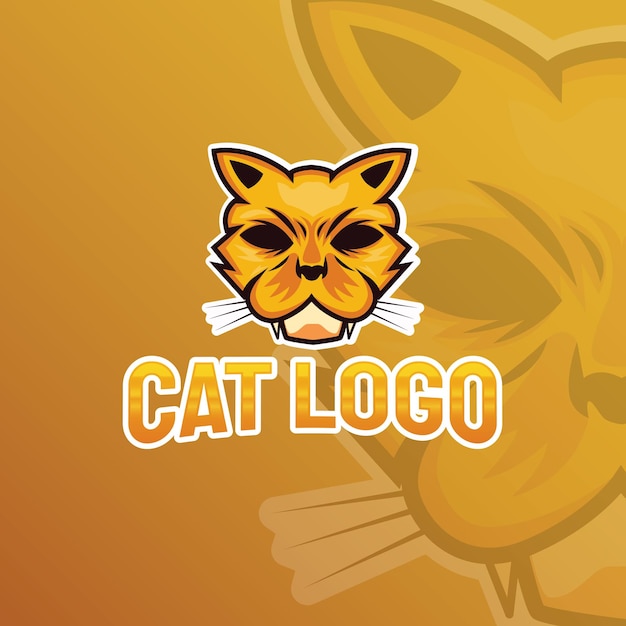 Kattenlogo mascotte esport gaming-logo
