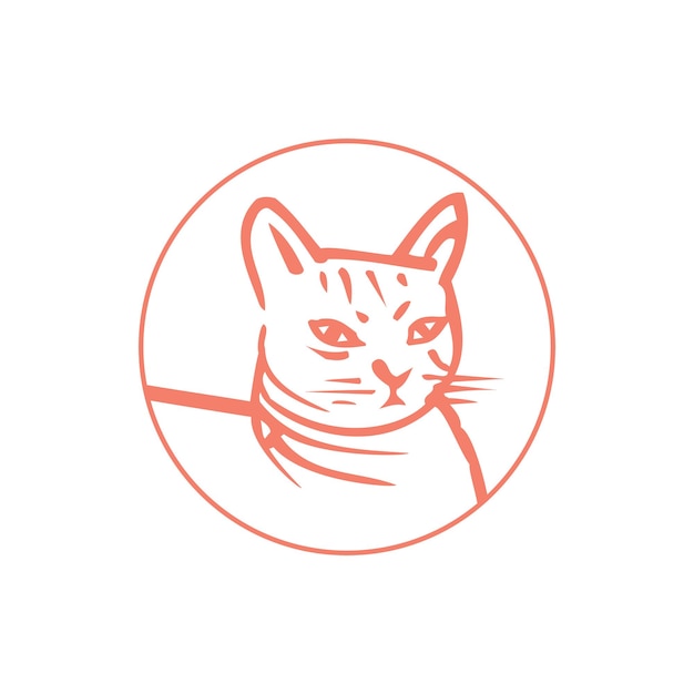 Kattenlogo met cirkel vectorsjabloon