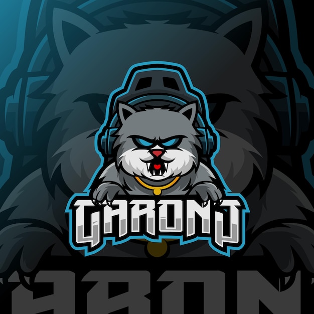 Vector kattenmascotte esport-logo