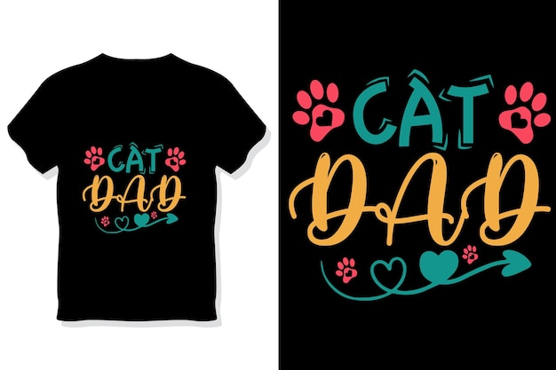 Kattentypografie of kattenpapa t-shirtontwerp