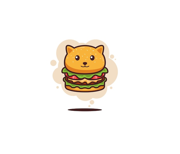 Kattenvoer hamburger doodle art illustratie