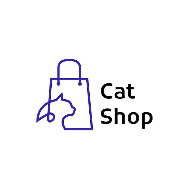 Vector kattenwinkel lijn pictogram logo afbeelding