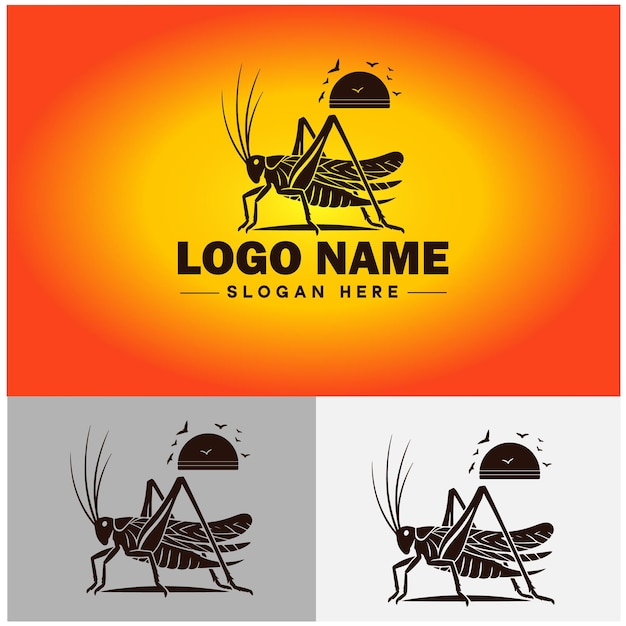 Vector katydid logo vector art icon graphics for business brand icon katydid logo template