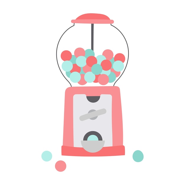 Vector kauwgom bal machine cartoon vectorillustratie