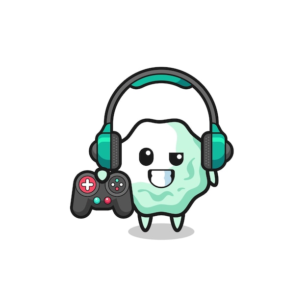 Kauwgom gamer-mascotte met een gamecontroller