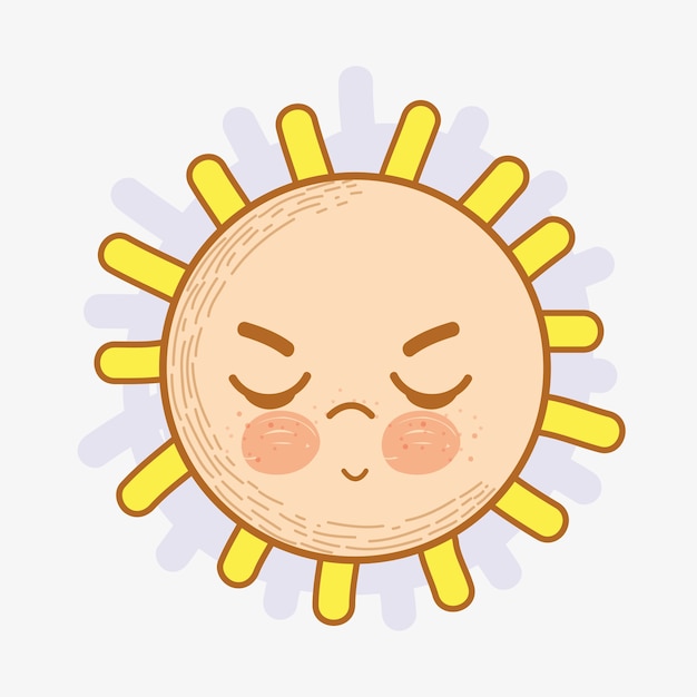 かわいい怒りの太陽のアイコン